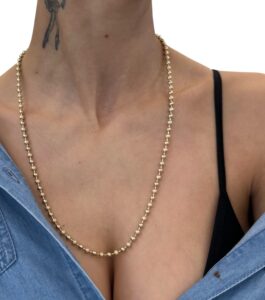 Xuping altın renk boncuk zincir kolye 60 cm