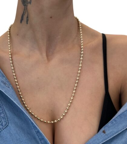 Xuping altın renk boncuk zincir kolye 60 cm