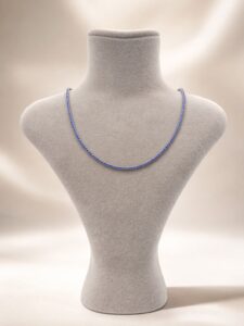 Mavi zirkon taşlı su yolu kolye gümüş renk ince zincir zarif kadın kolye